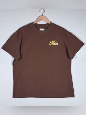 Gallery Dept. Brown Logo Graphic T-Shirt XL Made USA Cotton Streetwear Tee